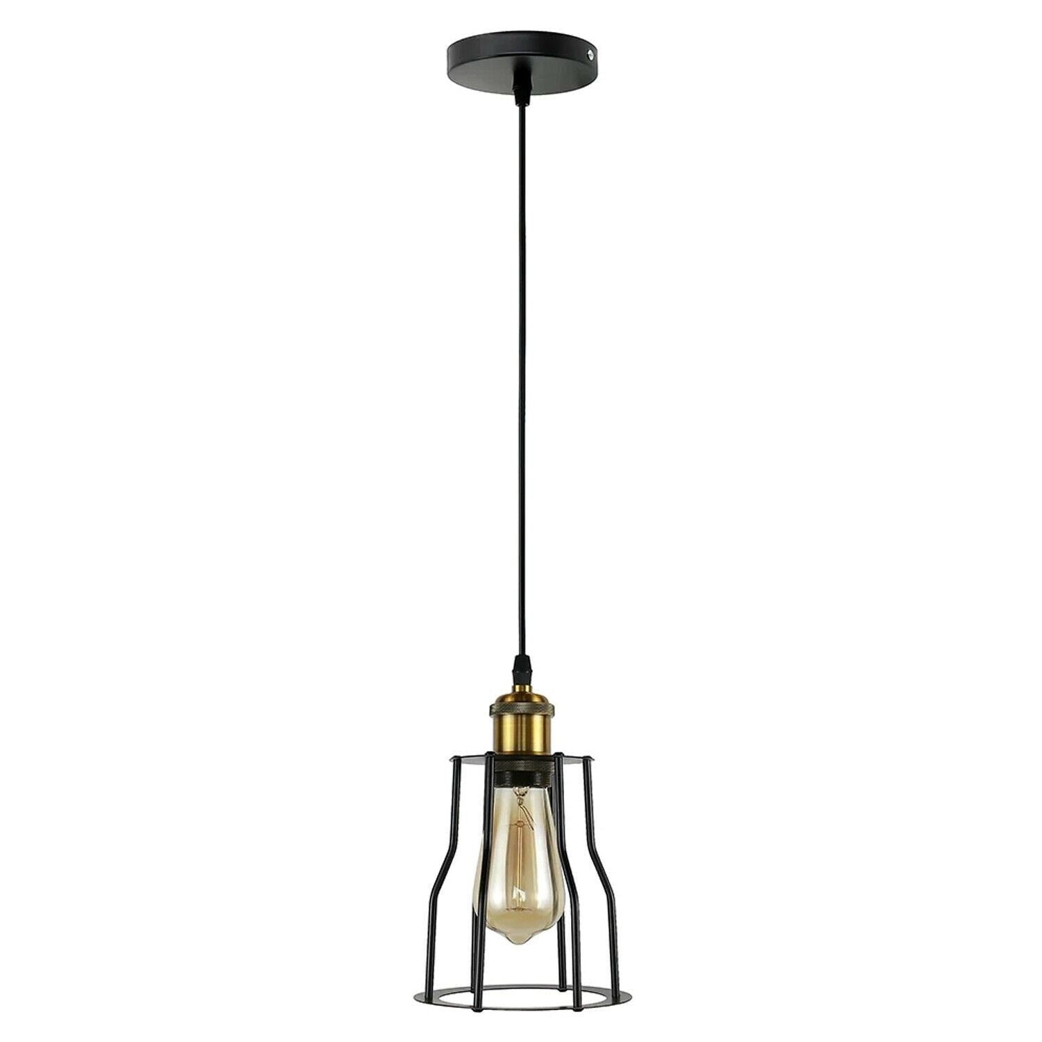 Vintage Industrial Modern Retro Loft Cage Ceiling Lamp Cage Pendant Lights~1417 - LEDSone UK Ltd