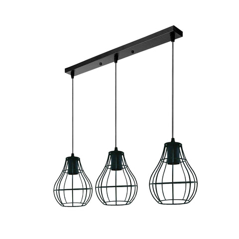 Lampe suspendue au plafond en métal noir rétro vintage industriel, lampe de style E27 Edison ~ 3877