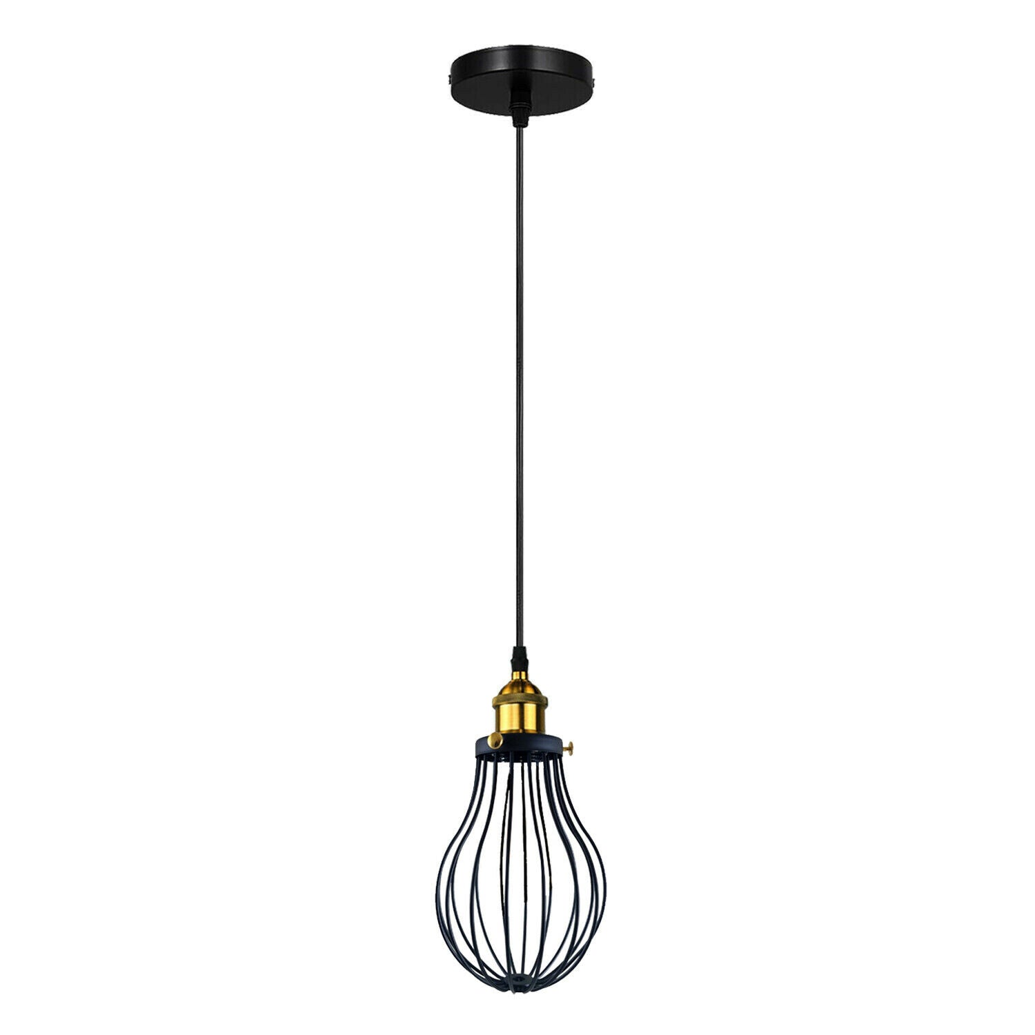 Modern Vintage Industrial Black Metal Wire Cage Loft Pendant Lamp Ceiling Light~3448 - LEDSone UK Ltd