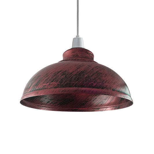Lampe suspendue rétro rouge rustique, plafonnier industriel Vintage, abat-jour en forme de Cage en métal ~ 2086