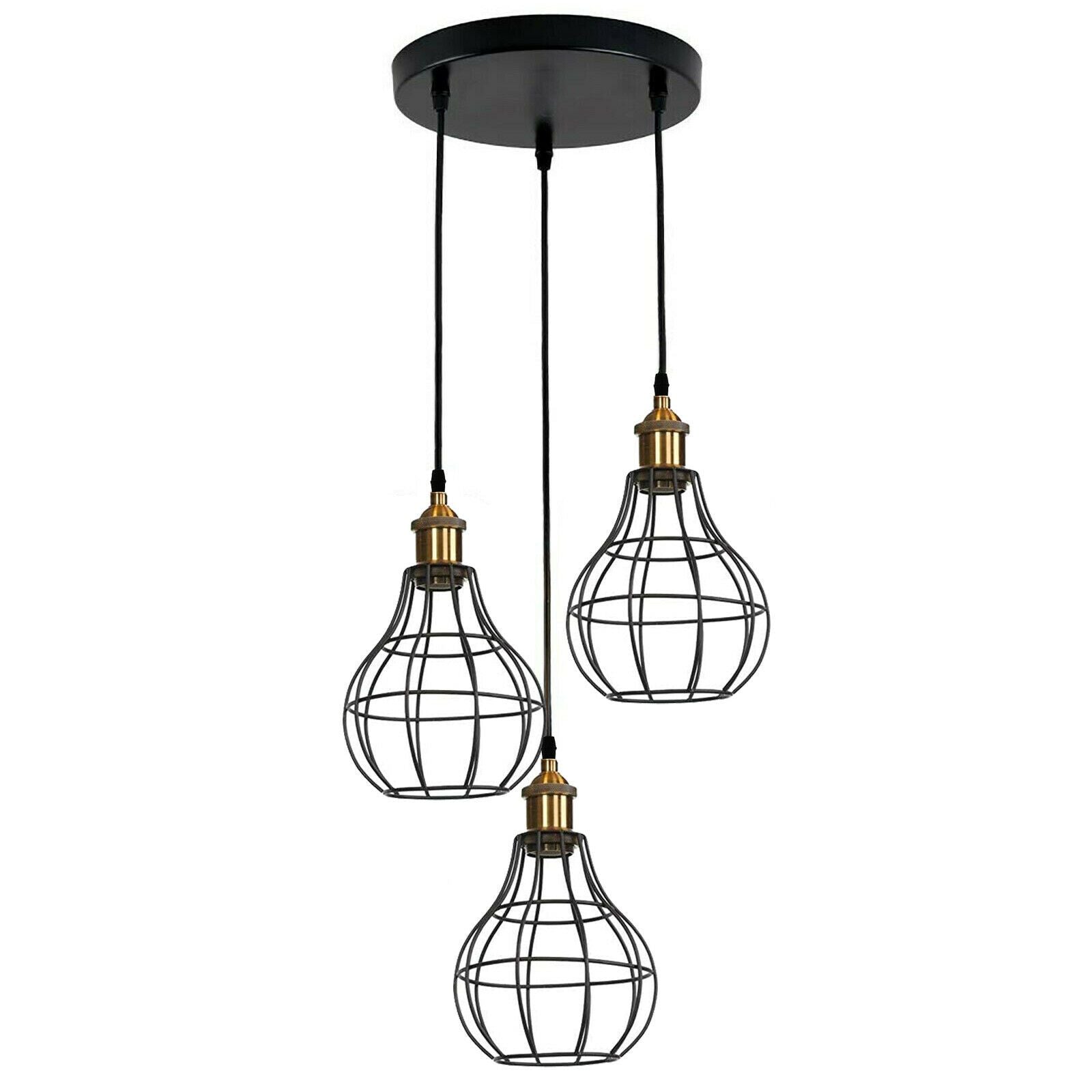  Retro Ceiling Pendant Light 3 Head Ceiling Lamp