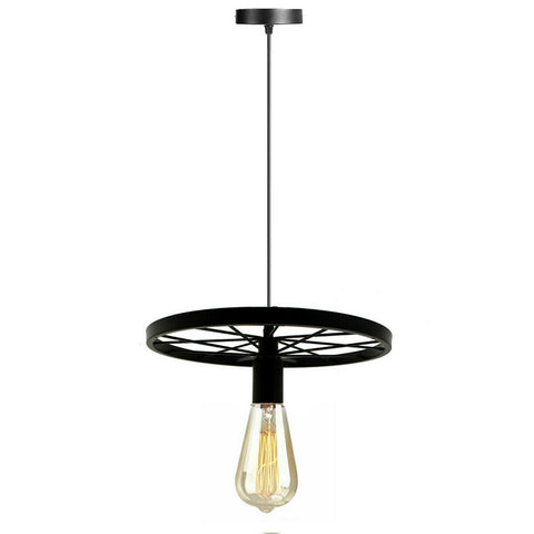 Lampe suspendue rétro industrielle moderne, plafonnier à roue pour chambre à coucher, café ~ 2245