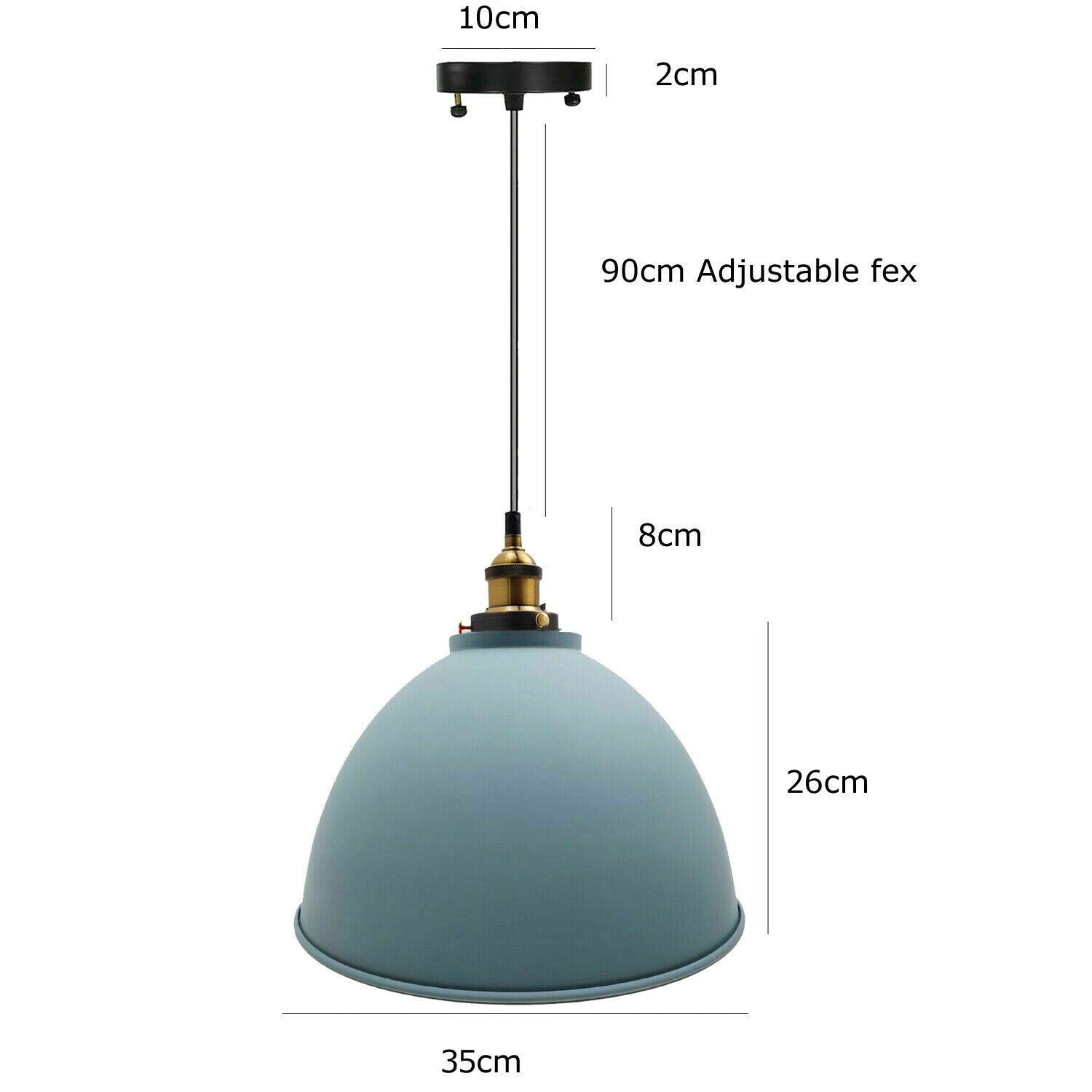 Retro Style Grey Metal Ceiling Pendant Light Shade~2824 - LEDSone UK Ltd