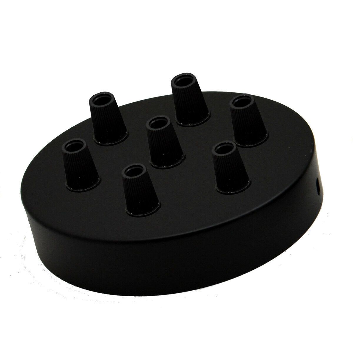 7 Outlet Black Metal Ceiling Rose 120x25mm