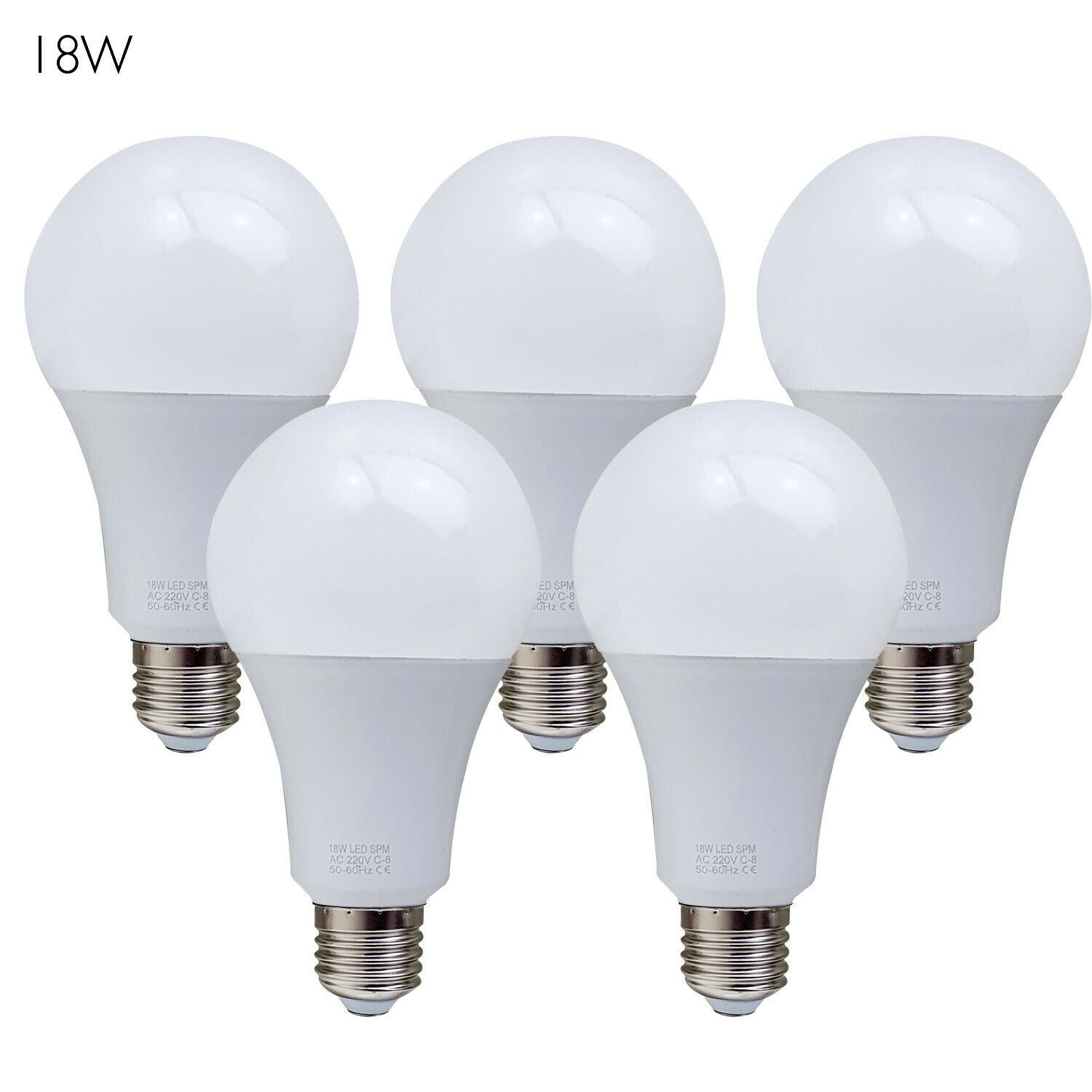 5 Pack A60 E27 Bulb Standard Base LED Light Bulbs 6000K Daylight White~1950 - LEDSone UK Ltd