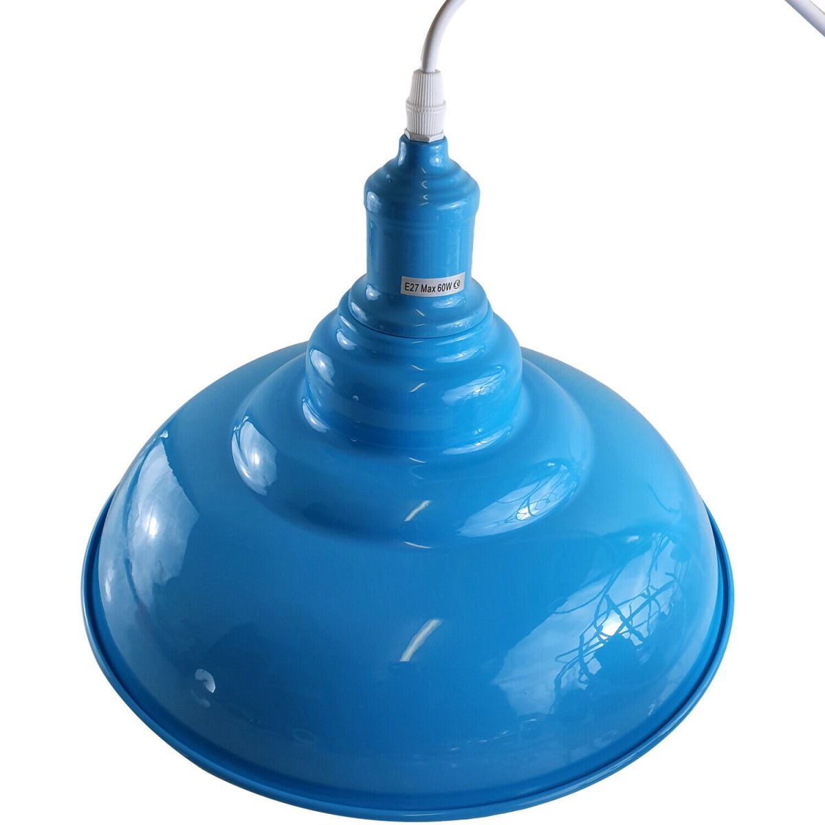 Light blue colour Modern Vintage Industrial Retro Loft Metal Ceiling Lamp Shade Pendant Light~1645 - LEDSone UK Ltd