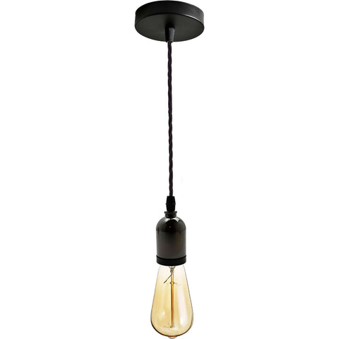 Lampes suspendues de plafond suspendues Vintage en métal E27 à prises multiples noires ~ 2058