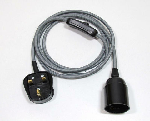 Ensemble de lampes à suspension enfichables avec câble flexible en tissu ES E27 UK ~ 2254