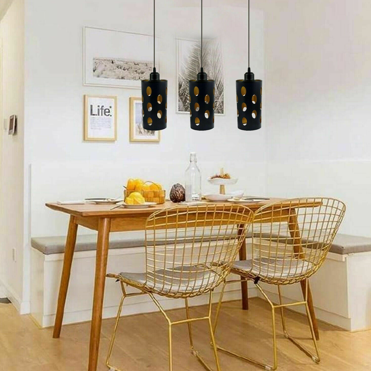 Modern Retro Style 3 Way Pendant Hanging Pattern Light Shade Lampshades~2092 - LEDSone UK Ltd