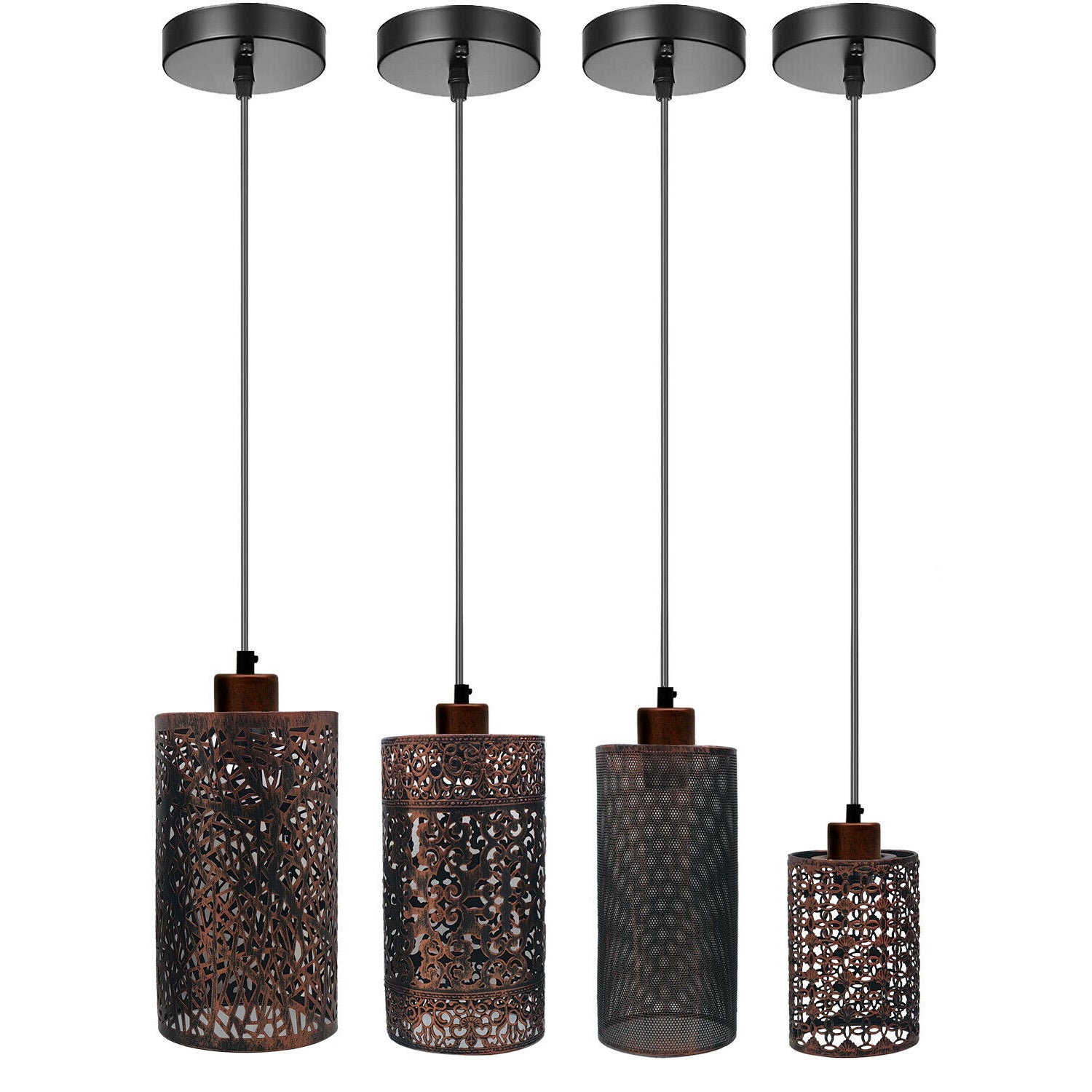 Modern Vintage Pendant lampshade ceiling light industrial style bulb guard cage~1977 - LEDSone UK Ltd