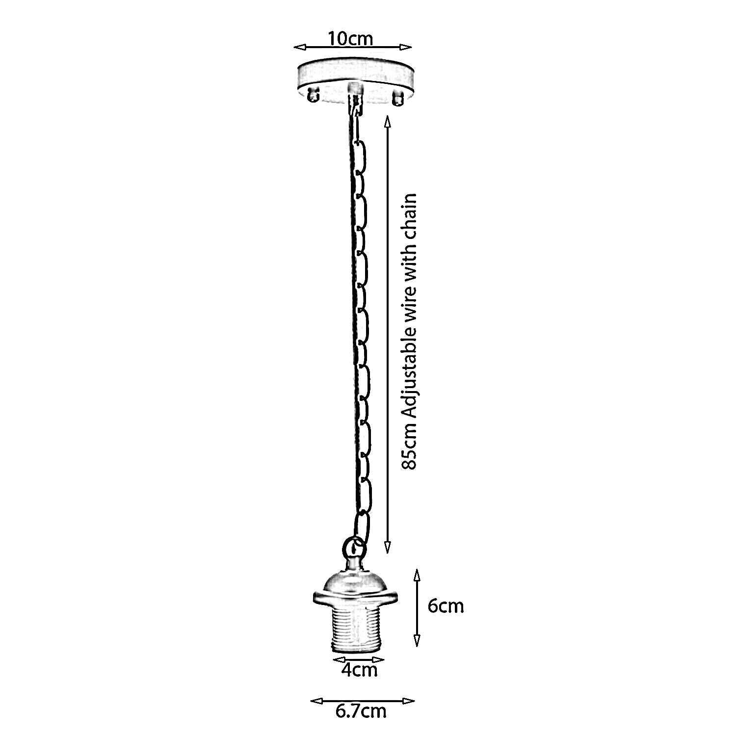 Copper Metal Ceiing E27 Lamp Holder Pendant Light With Chain~1776 - LEDSone UK Ltd