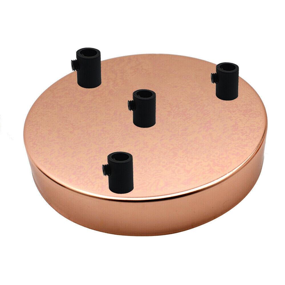 4 Outlet Rose Gold Metal Ceiling Rose 120x25mm