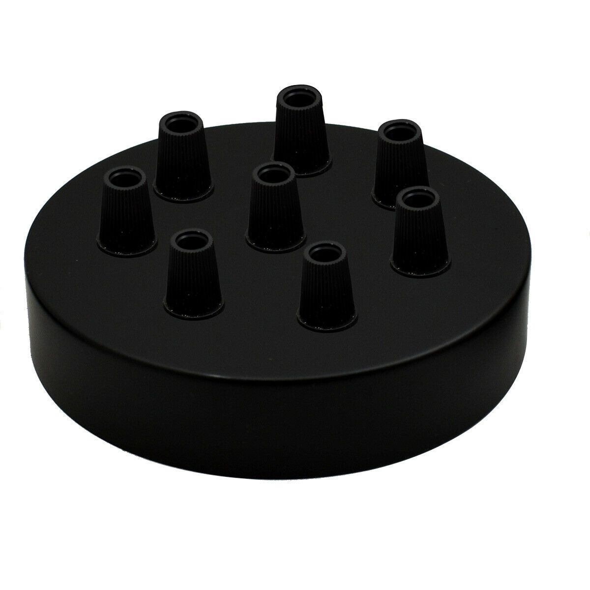 8 Outlet Black Metal Ceiling Rose 120x25mm