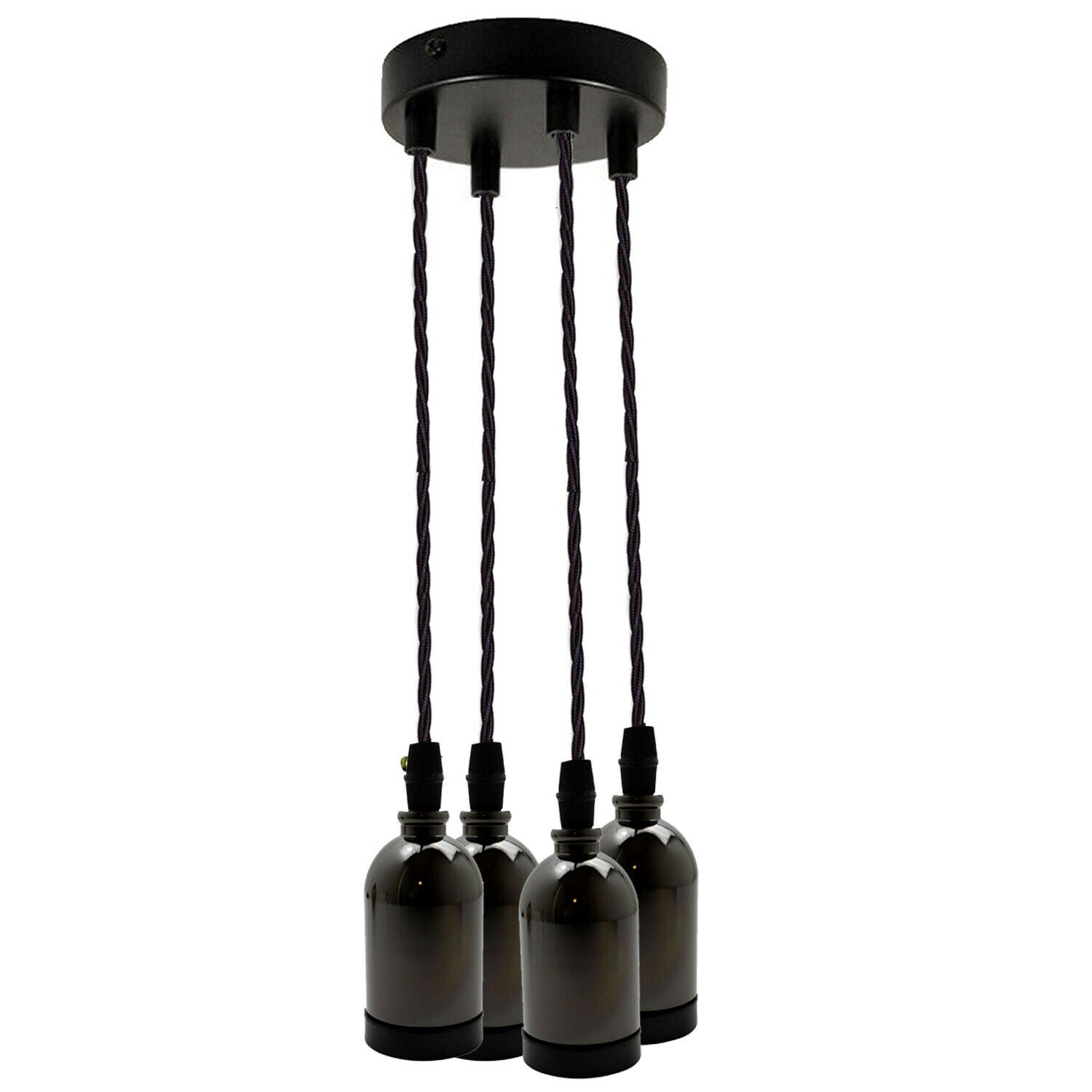 Black Multi Outlet E27 Metal Vintage Hanging Ceiling Pendant Lights~2058 - LEDSone UK Ltd