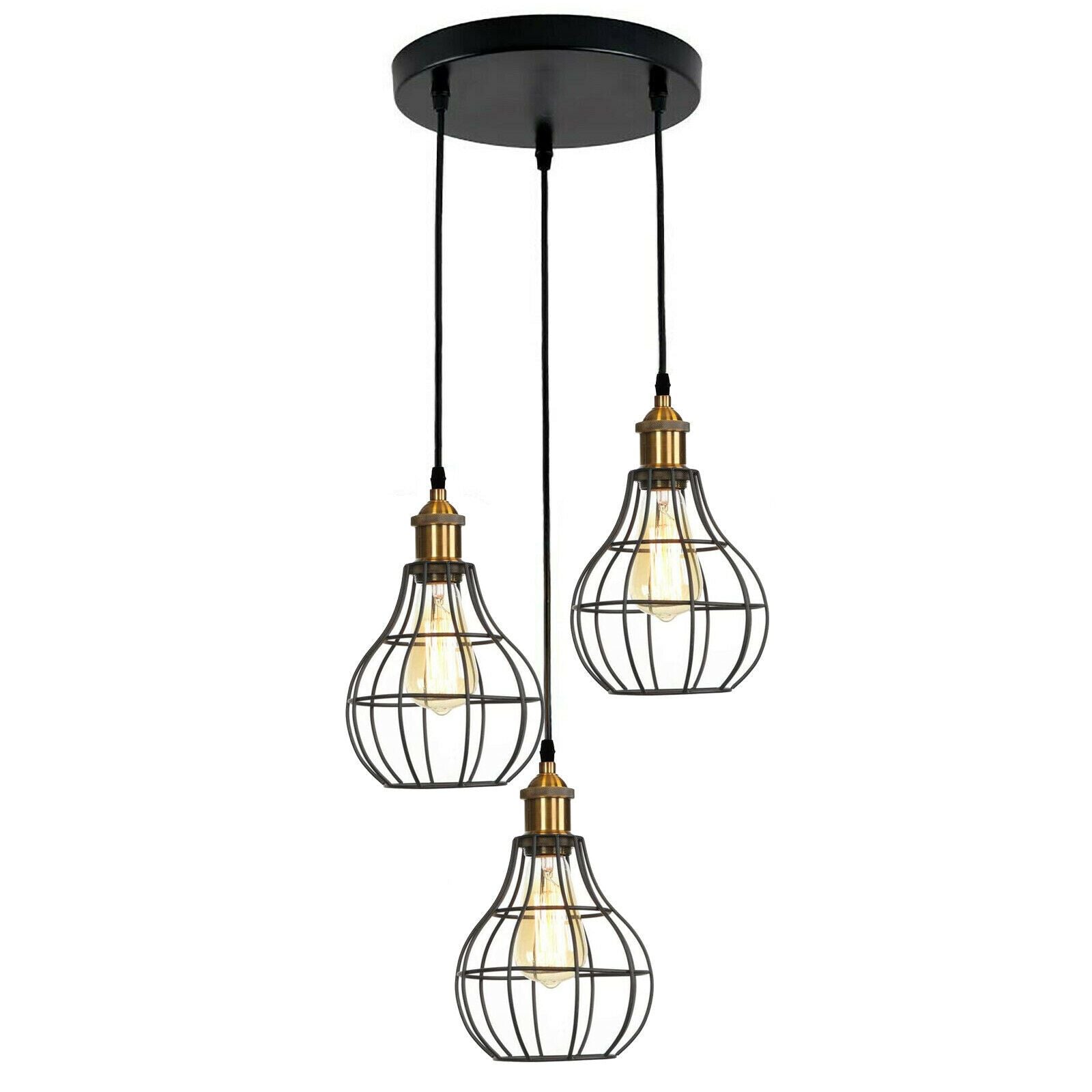  Retro Ceiling Pendant Light 3 Head Ceiling Lamp