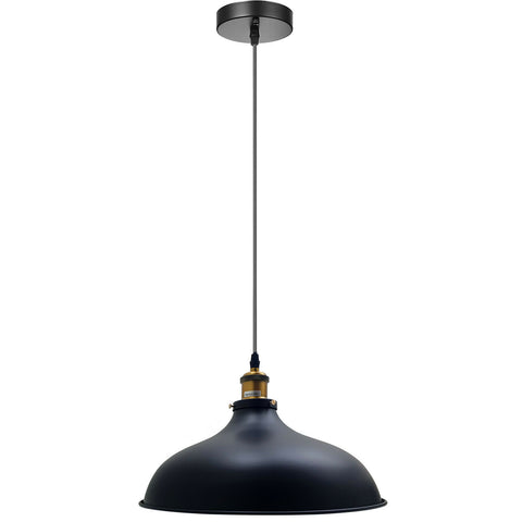 Suspension industrielle noire Vintage suspendue, luminaires rétro ~ 1955