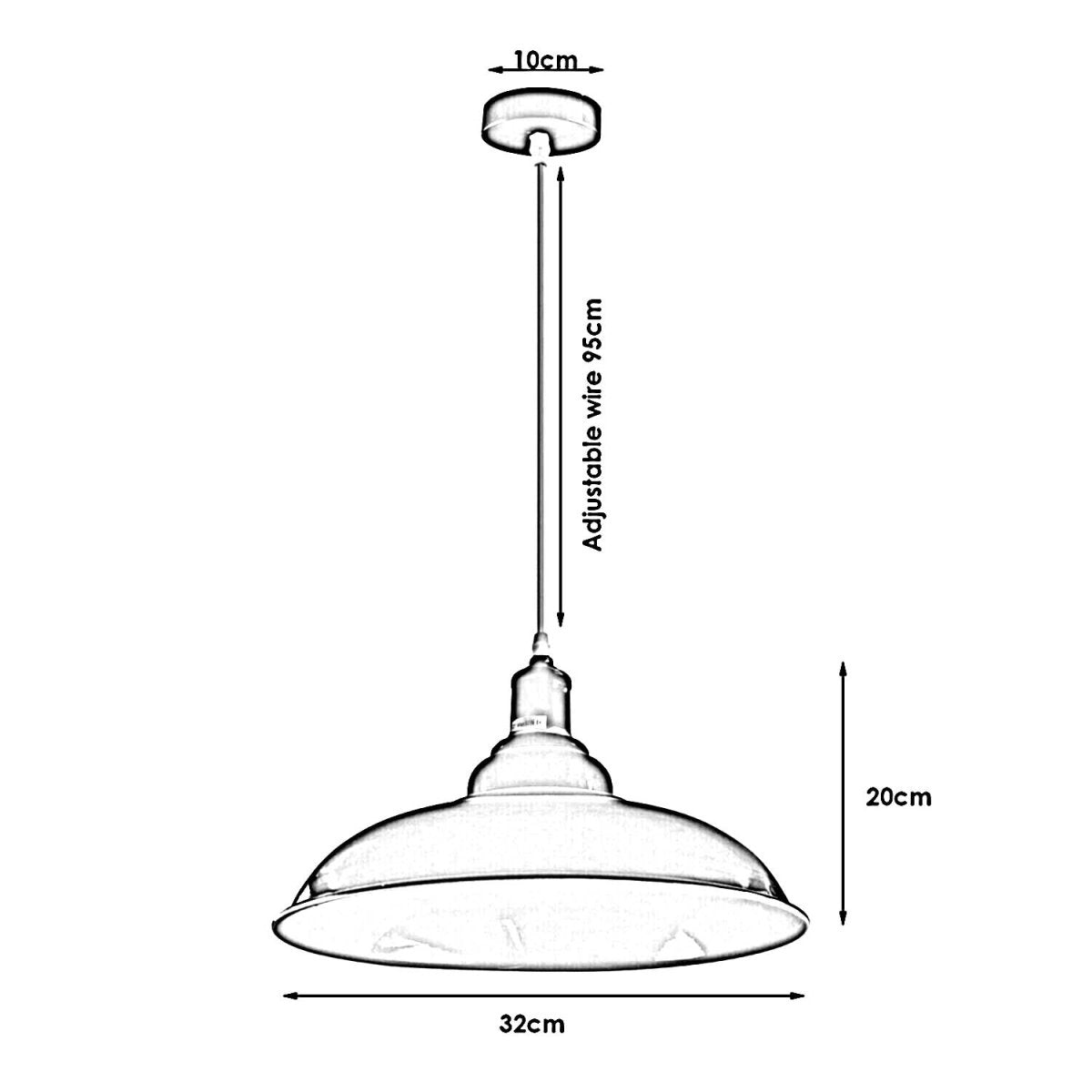 Orange colour Modern Vintage Industrial Retro Loft Metal Ceiling Lamp Shade Pendant Light~1643 - LEDSone UK Ltd