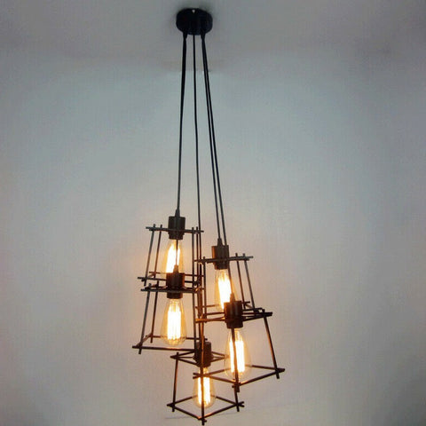 Vintage industriel rétro plafonnier Cage Loft lustre suspension lampe ~ 2143