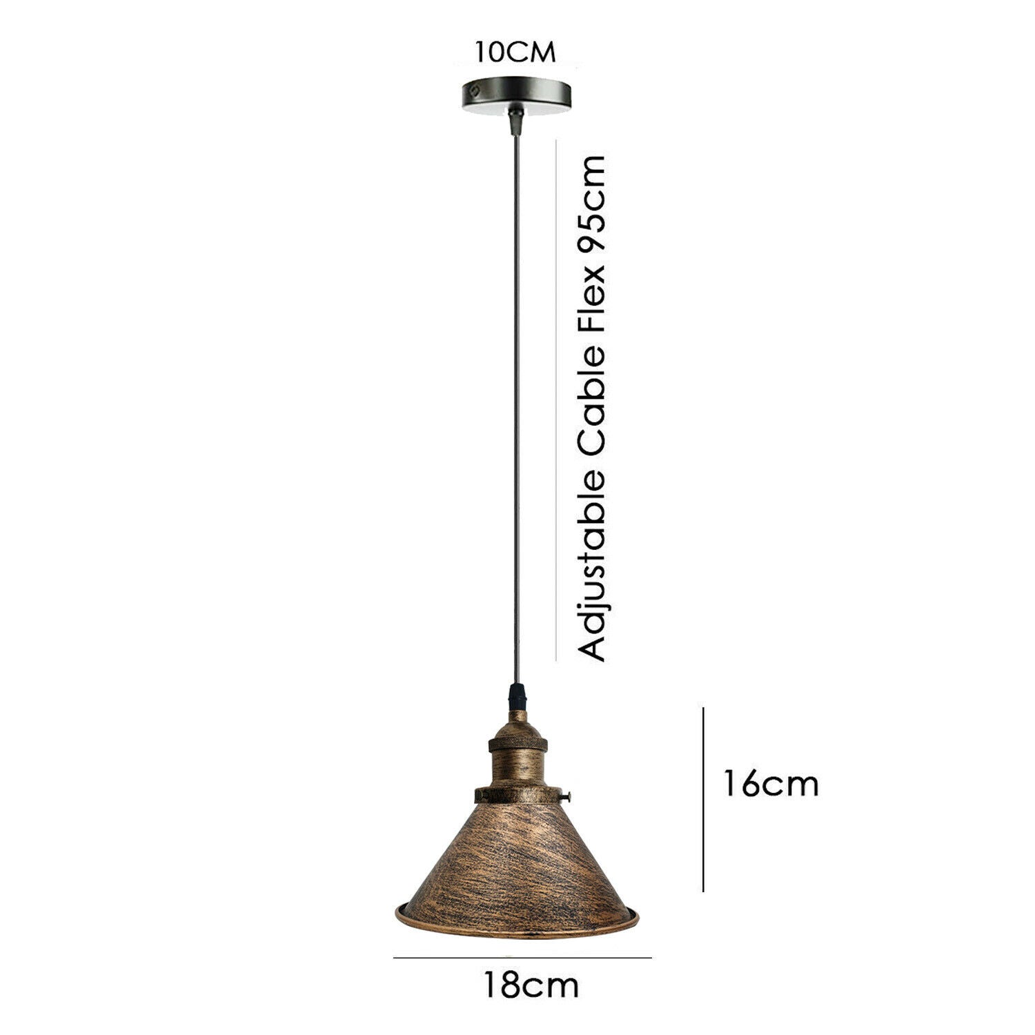 New Style Vintage Industrial Retro Loft Metal Ceiling E27 Lamp Shade Pendant Light~2204 - LEDSone UK Ltd