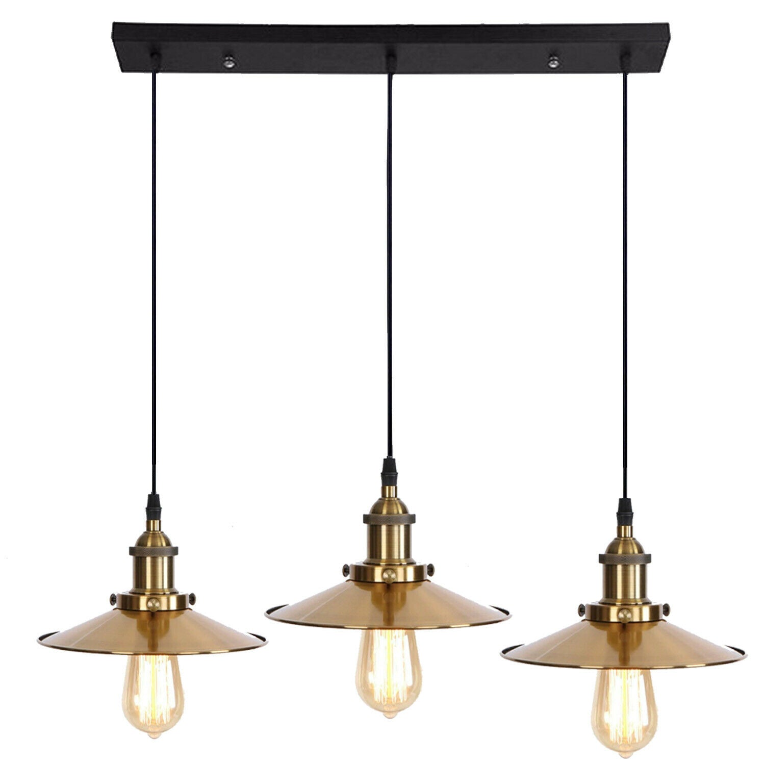 3 Way Modern Ceiling Pendant Cluster Light Fitting Industrial Pendant Lampshade~2139 - LEDSone UK Ltd