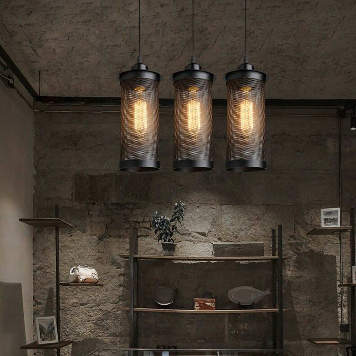 Modern Vintage Industrial Retro Loft Cluster Ceiling Lamp Shade Pendant Light UK~2148 - LEDSone UK Ltd