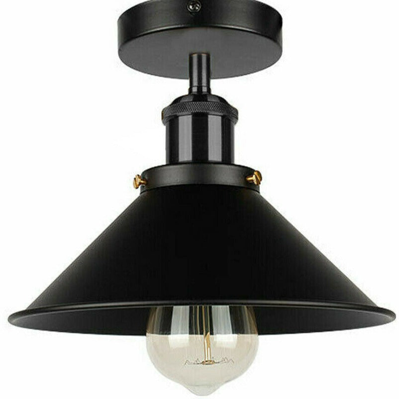 Black E27 semi flush mount