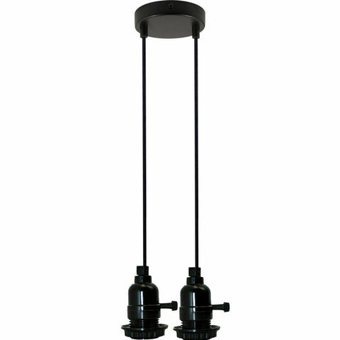Plafonnier moderne noir à plusieurs voies, raccord d'ampoules LED, abat-jour UK ~ 2257