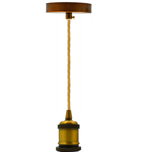 Pendant Light Fitting Ceiling Rose E27 Suspension Yellow Brass~2382 - LEDSone UK Ltd