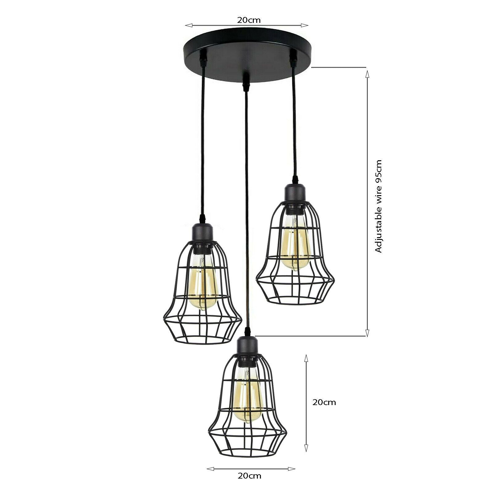 Vintage Cage Pendant Light Shade Chandelier Pendant Ceiling Lights UK~2023 - LEDSone UK Ltd