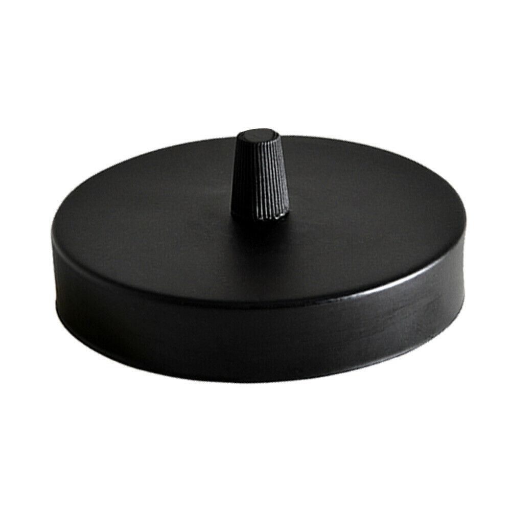 1 Outlet Black Metal Ceiling Rose 120x25mm