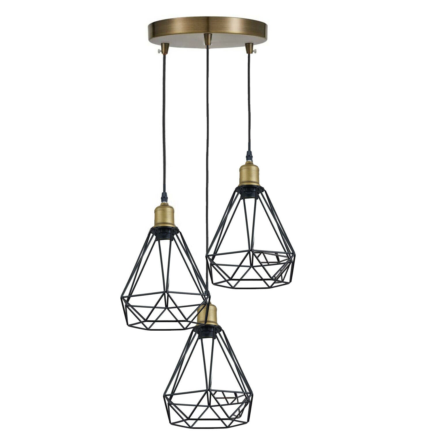 Vintage Industrial Retro Suspended 3 Head Ceiling Pendant Light Lampshade Light~2063 - LEDSone UK Ltd