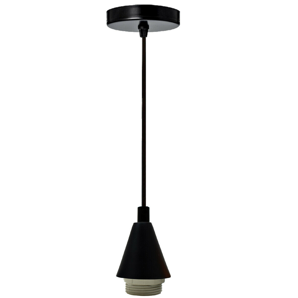 Black Cone Holder Light Pendant Fitting Ceiling Rose E27 Set~2373 - LEDSone UK Ltd