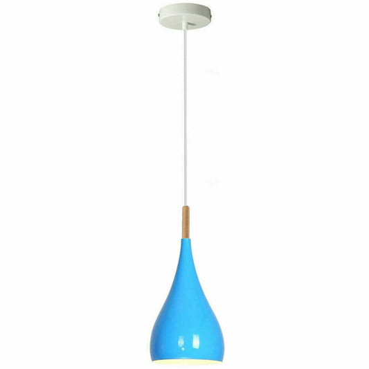 Blue colour Retro Style Metal Ceiling Hanging Pendant Light Shade