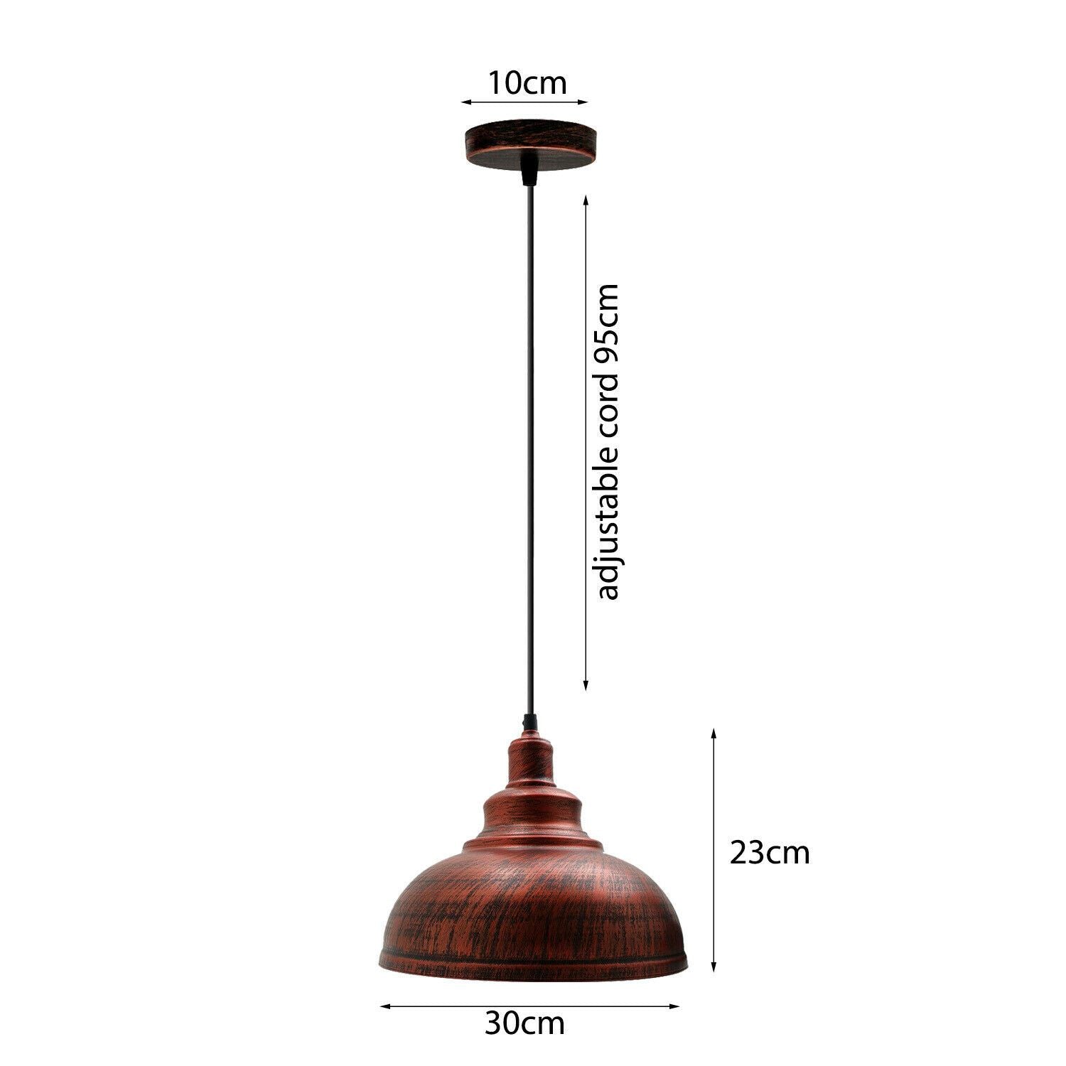 Vintage Industrial Retro Pendant Light Suspended Ceiling Pendant Metal Lampshade~2061 - LEDSone UK Ltd