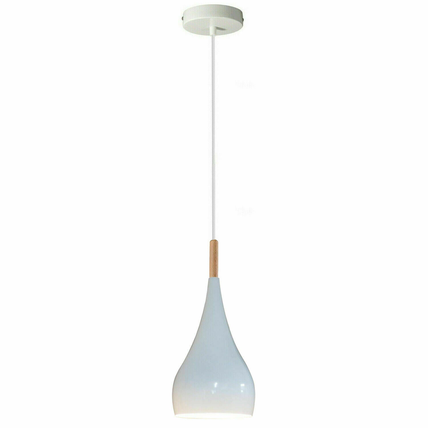 White colour Retro Style Metal Ceiling Hanging Pendant Light Shade Modern Design~1648 - LEDSone UK Ltd