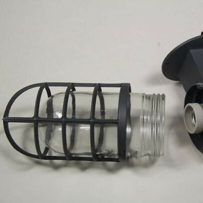 Pair of wall lights wall sconce black indoor Vintage retro antique industrial iron cage~2009 - LEDSone UK Ltd