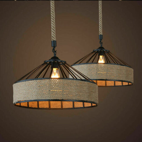 Lampe suspendue corde de chanvre lumière plafond suspension ~ 1536