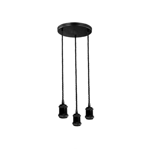 Support de lampe flexible en tissu tressé, pendentif à 3 têtes, raccord ~ ​​3635